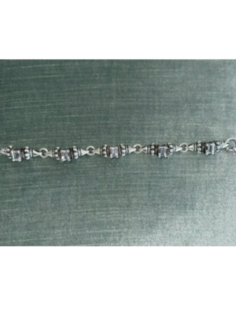 LAGOS 925 Sterling Silver 18K Gold Glacier Caviar White Topaz Link 7.5" Bracelet - Picture 16 of 16